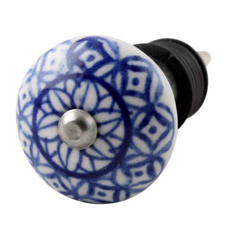 Blue Flower Ceramic Floral Wine Stopper